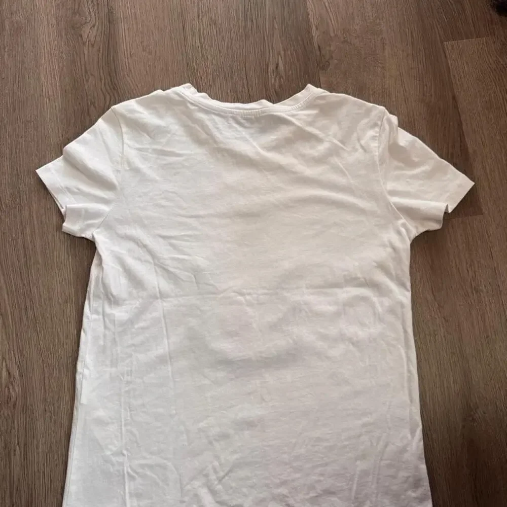 Zara White Perfume Graphic Baby Tee